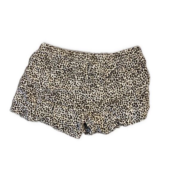 Old Navy Girls Black White Leopard Print Drawstring Casual Shorts 14 XL Rayon - Picture 2 of 4